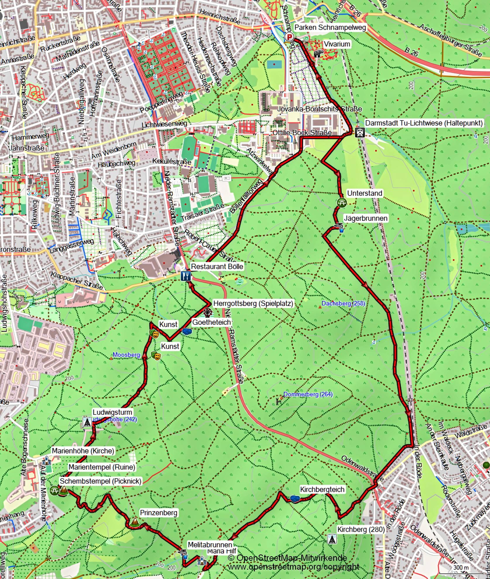 Darmstaedter Stadtwald Karte